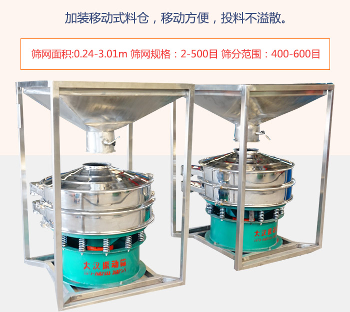 加裝移動式料倉，移動方便，投料不溢散。